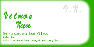 vilmos nun business card